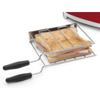 Smeg Sandwich-Zange TSSR01, Metall, Chrome/Schwarz, Small [E