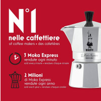 Bialetti 0001164/OC Moka Express 4 Tassen Espressokocher - S
