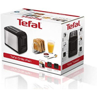 Tefal Express TT410D 2-Scheiben-Toaster, Schwarz, Edelstahl,