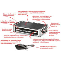 Rommelsbacher RCC1500 Fashion Raclette Grill 1500Watt chrome