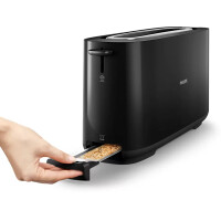 Toaster HD2590/90 mit  langer Toastkammer, Schwarz 3