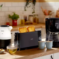 Toaster HD2590/90 mit  langer Toastkammer, Schwarz 5
