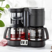 Krups KM850811 Duothek Doppel-Kaffeeautomat mit 2 Glaskannen